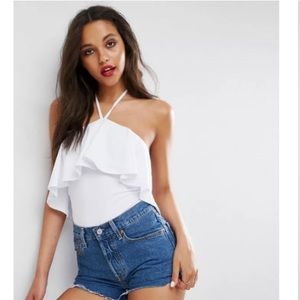 ASOS Halter Neck White Bodysuit